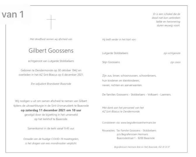 Afscheid Gilbert Goossens